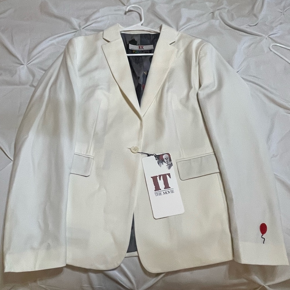 Stephen King's IT White Blazer with Red Balloon Detail